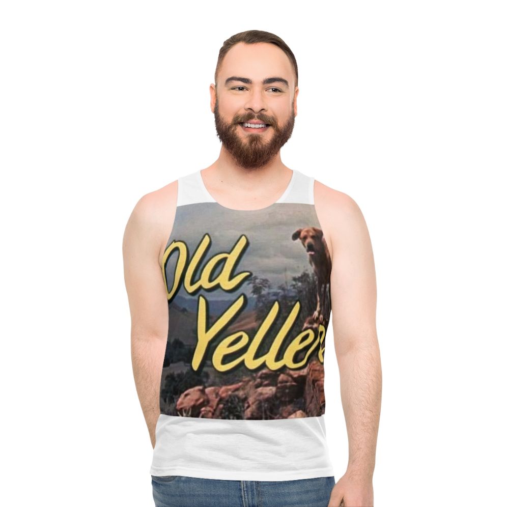 Old Yeller Unisex Tank Top with Filthy Frank and Dog Movie Meme Design - men