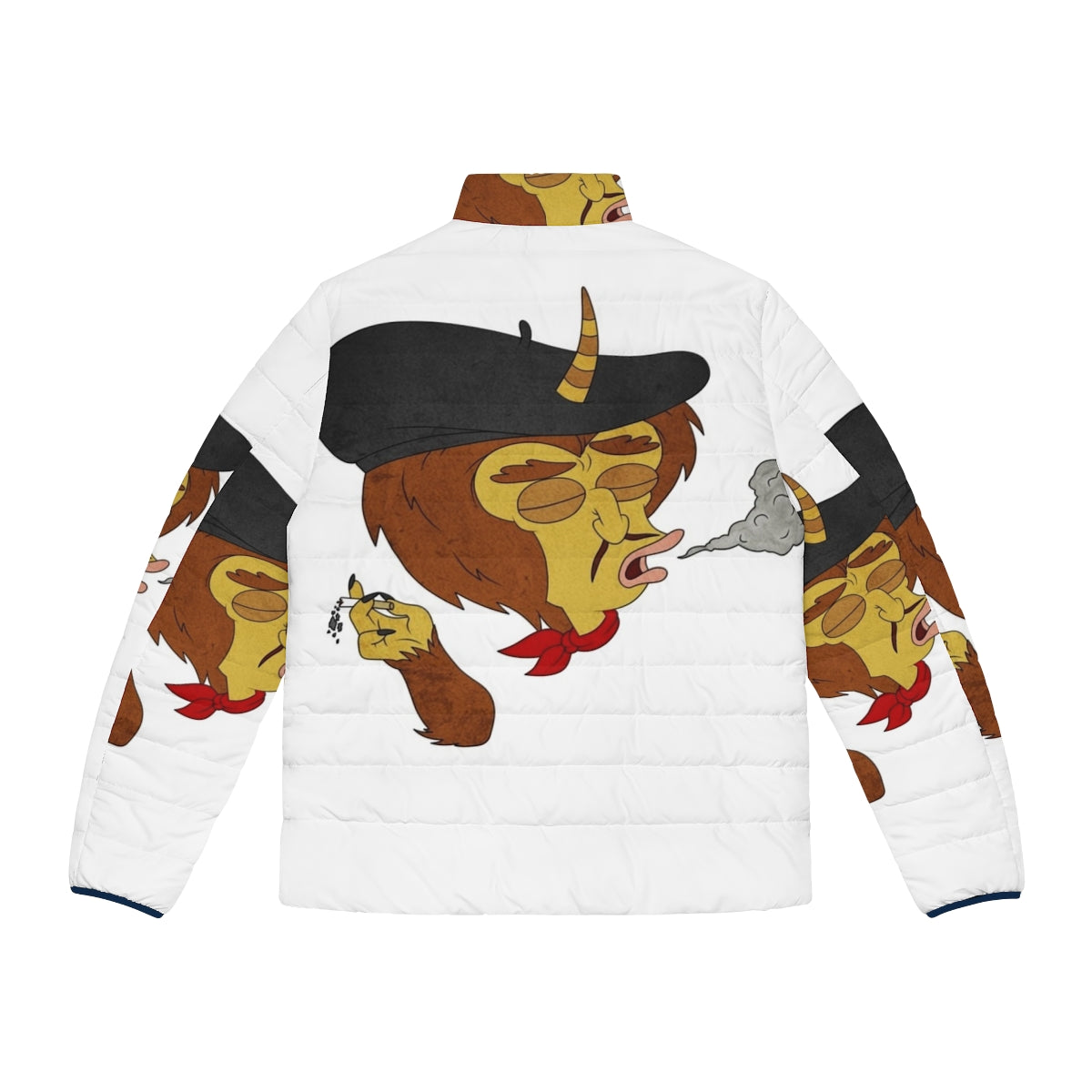 Big Mouth Maury Puffer Jacket, featuring characters from the Netflix series Bigmouth - Back