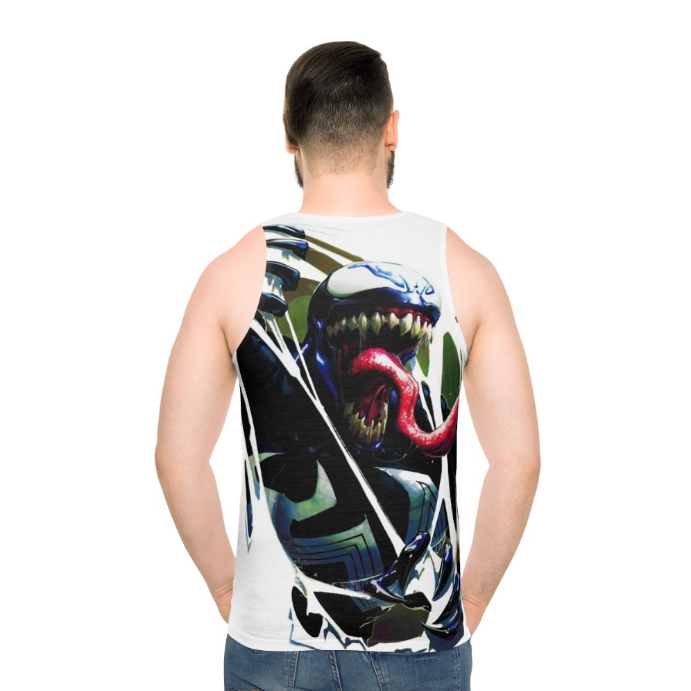 Unisex tank top featuring symbiote and antihero design - men back