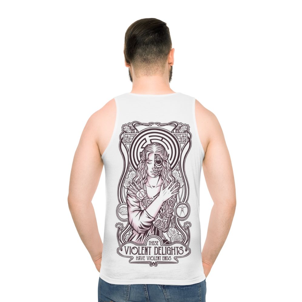 Unisex "Violent Delights" Westworld Inspired Tank Top - men back