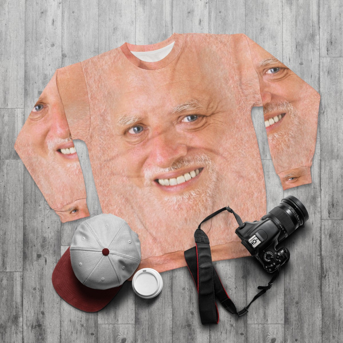 Hide The Pain Harold Meme Sweatshirt - flat lay