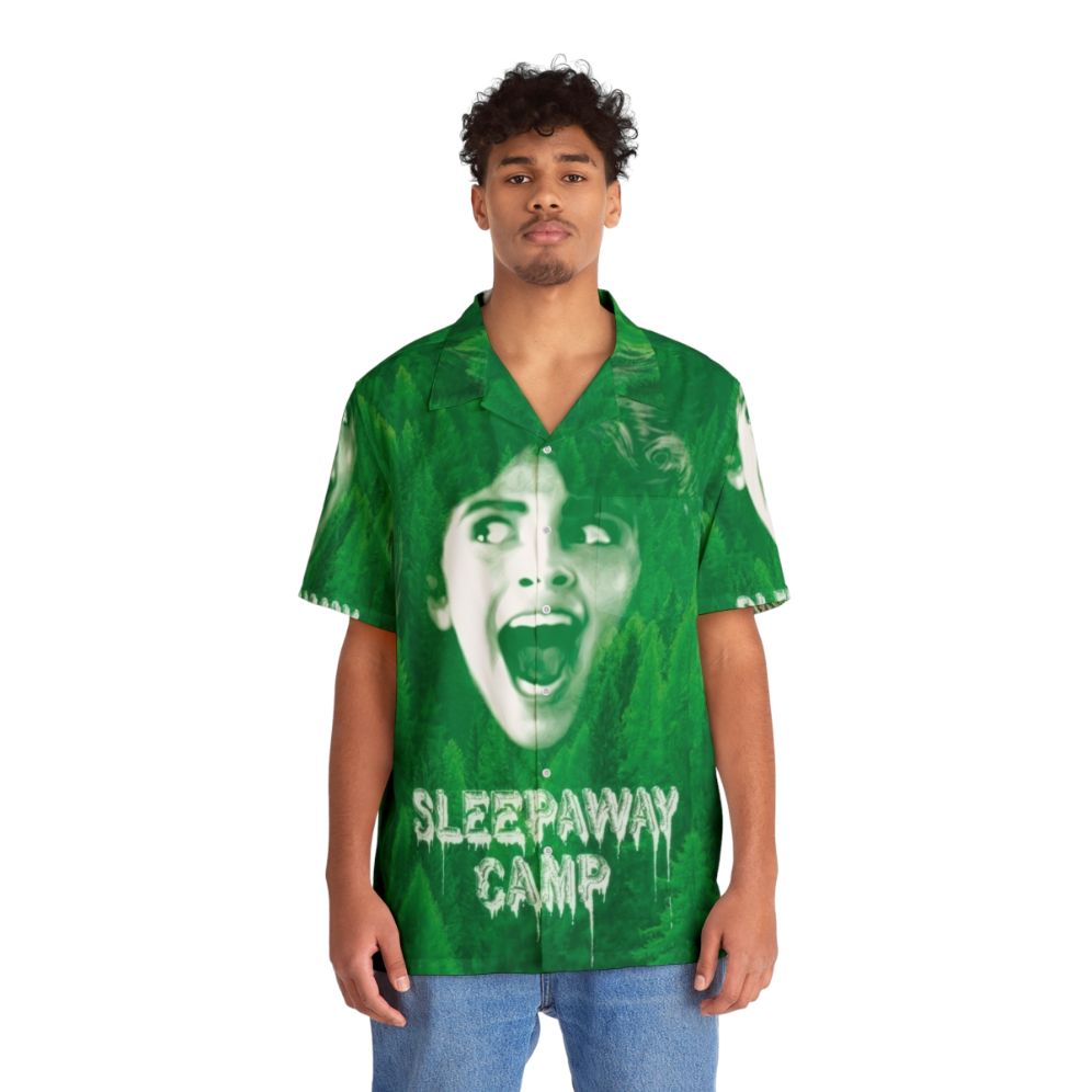 Retro 80s Sleepaway Camp Horror Hawaiian Shirt - People Front