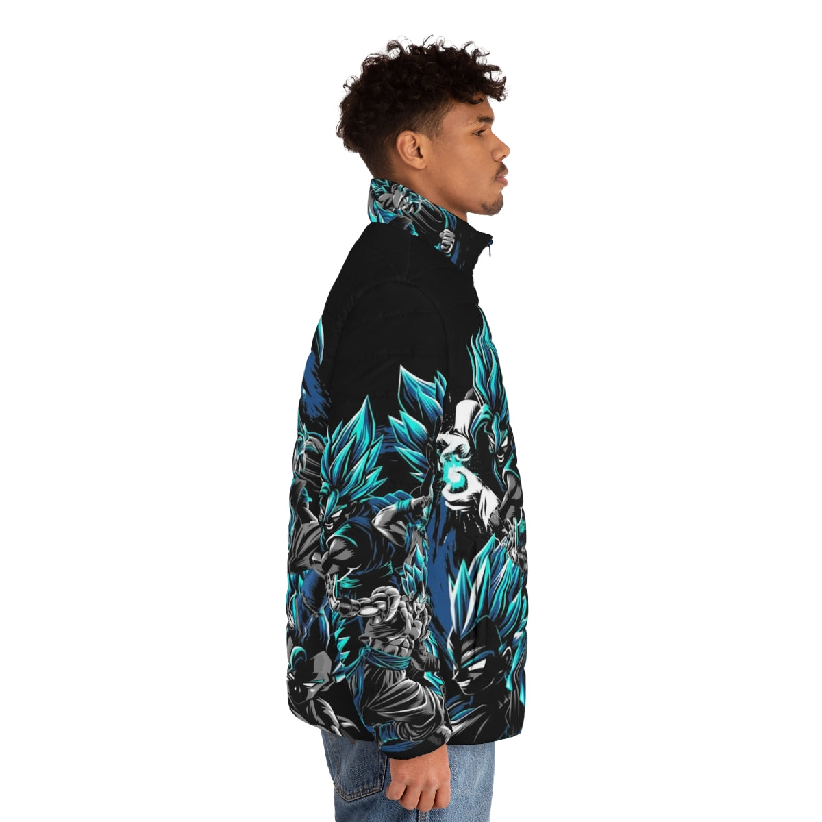 Vegeto Multi Edition Puffer Jacket - Anime Inspired Winter Apparel - men side right