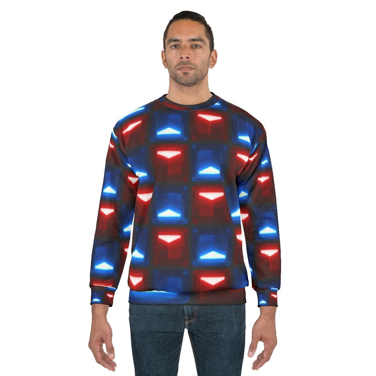 Beat Saber V2 Block Pattern Sweatshirt for Virtual Reality Gamers - men