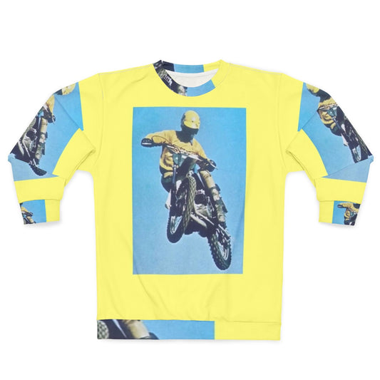 Vintage motocross sweatshirt with dirt bike and motorcycle graphic