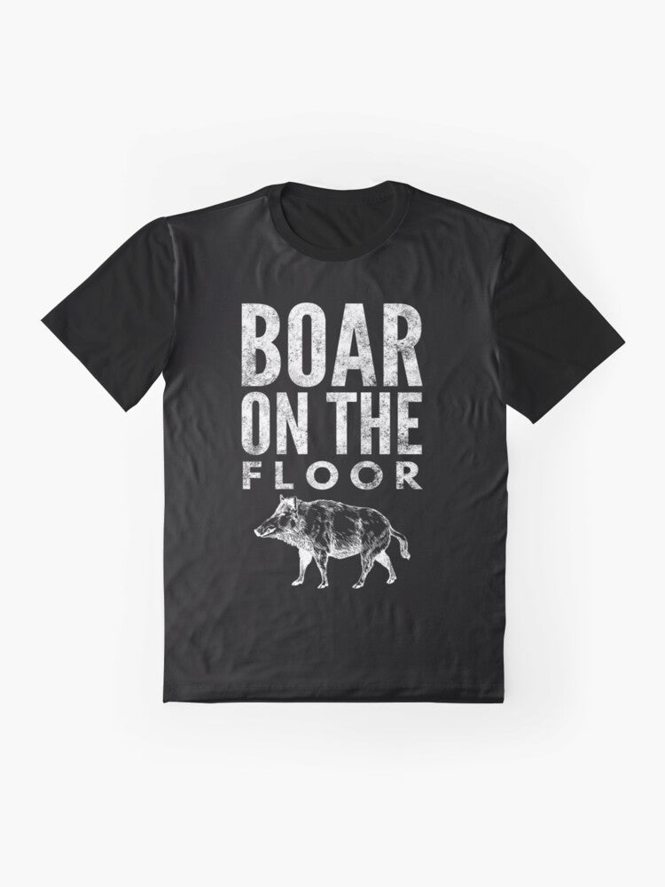 Graphic T-Shirt featuring a boar design, inspired by the popular TV show Succession - Flat lay