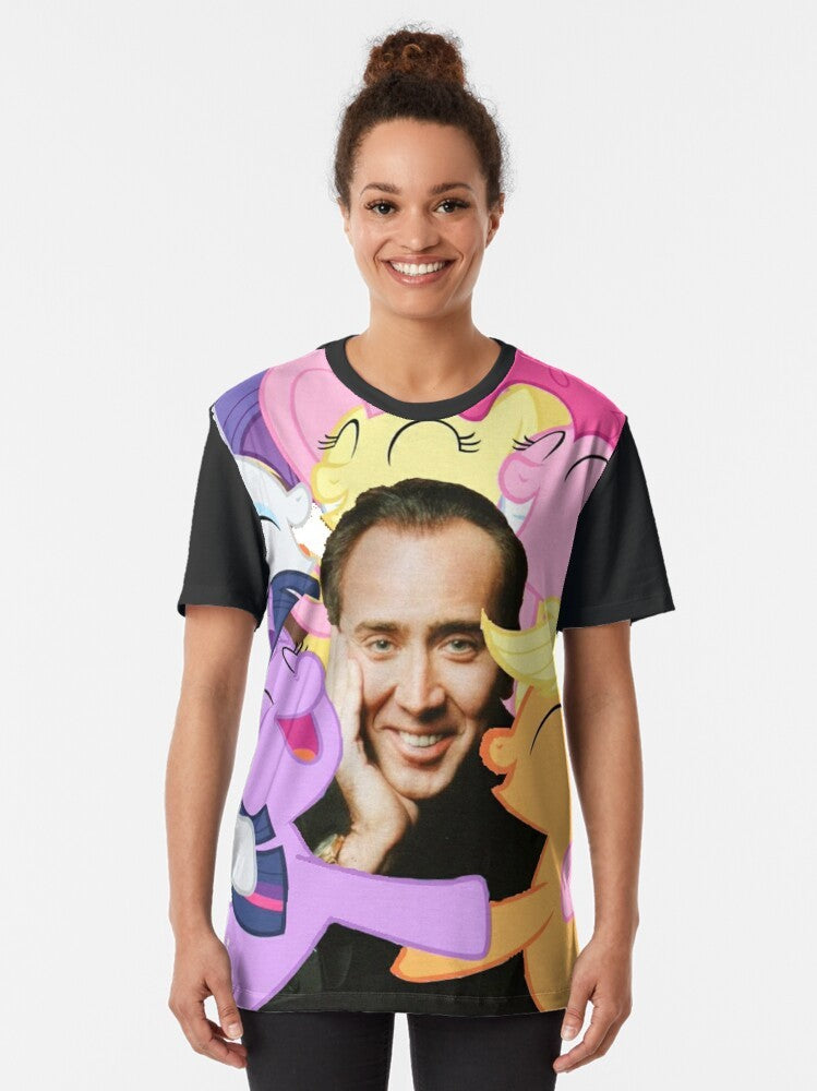 Nicolas Cage "My Little Pony" fanart graphic t-shirt - Women