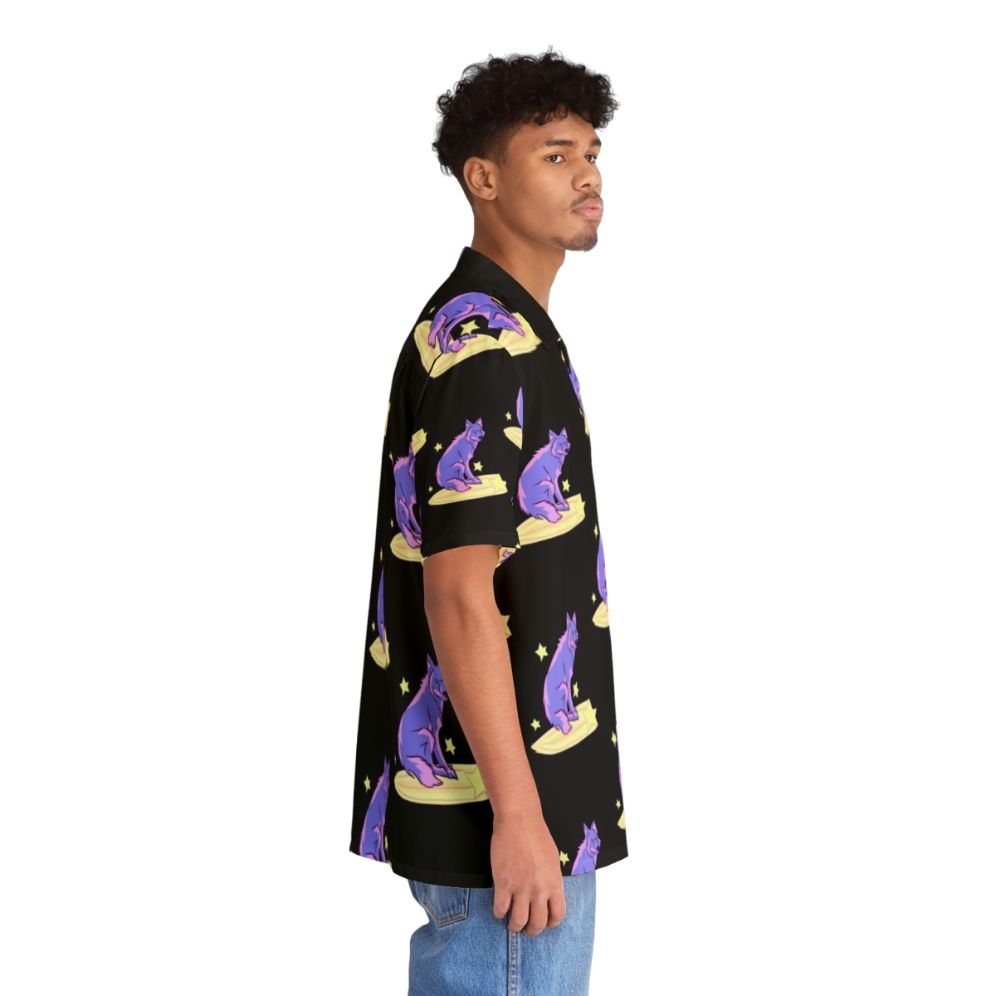 Celestial Wolf Riding Stars Hawaiian Shirt - People Pight