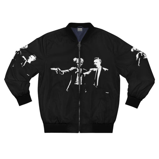 Schopenhauer and Nietzsche inspired philosophy bomber jacket with ironic and cynical design