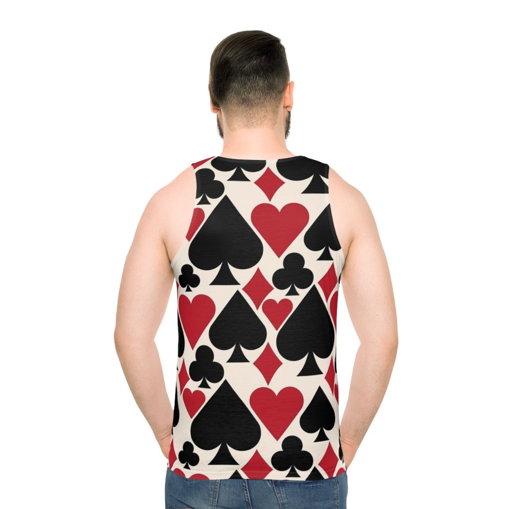 Unisex casino and poker themed tank top - men back