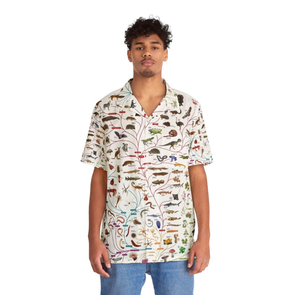 Darwinian Evolution Tree of Life Hawaiian Shirt featuring biology and science design - People Front