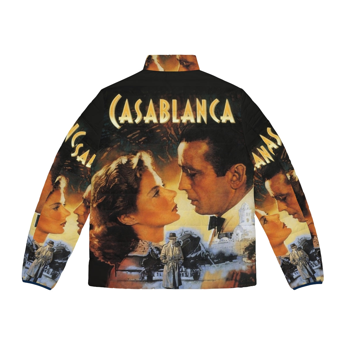 Casablanca 1942 movie-inspired puffer jacket with vintage and retro design - Back