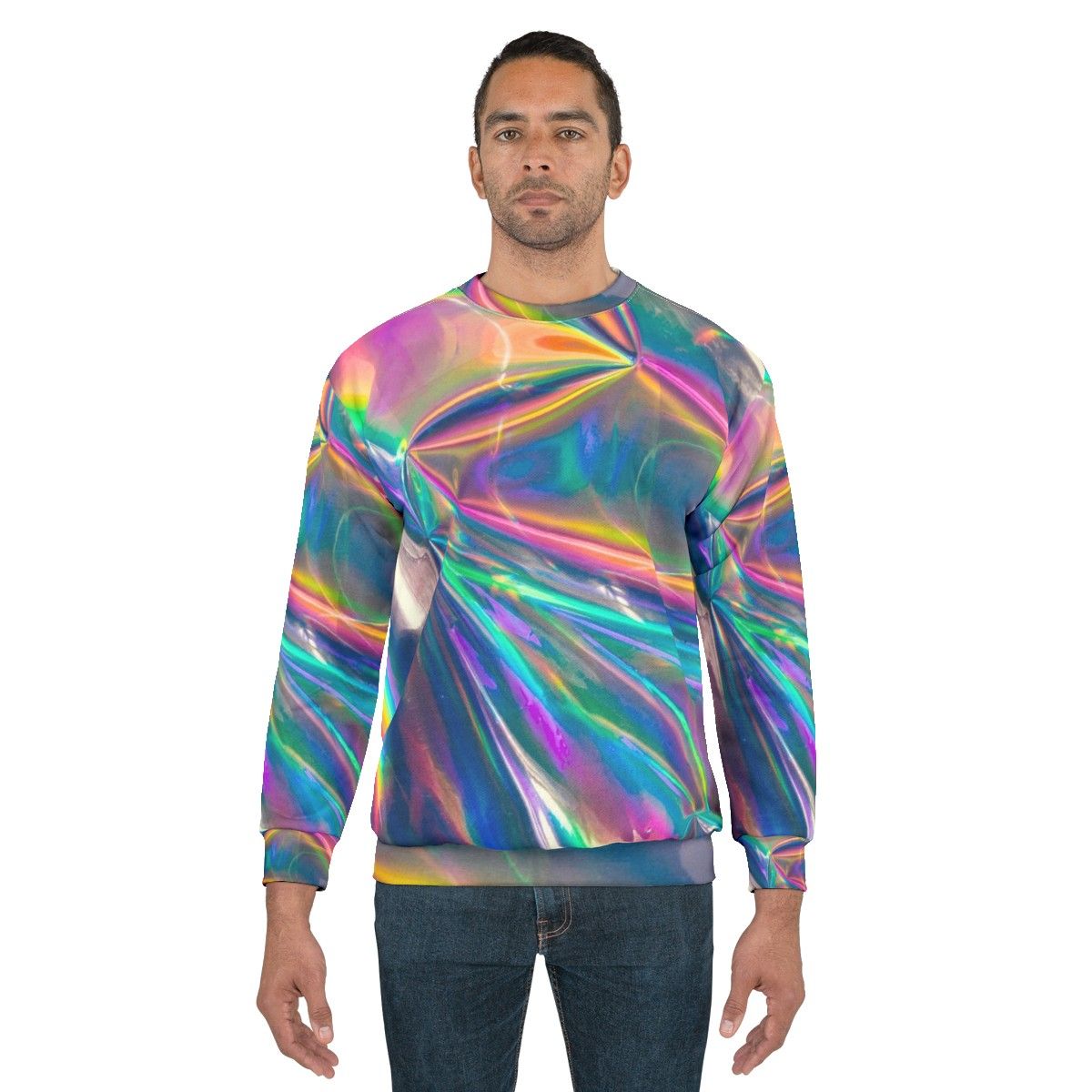 Colorful high-quality holographic sweatshirt - men