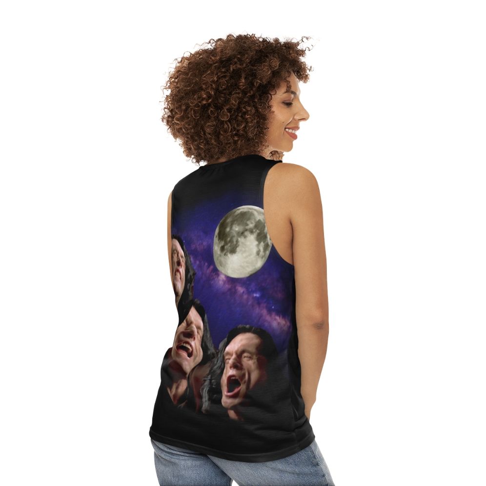 Three Wiseau Moon Unisex Tank Top - women back