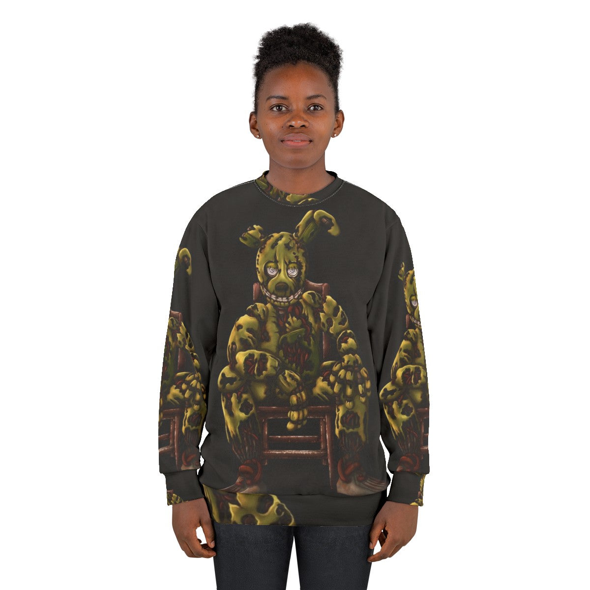 Springtrap Sweatshirt Featuring the Animatronic Character from Five Nights at Freddy's - women