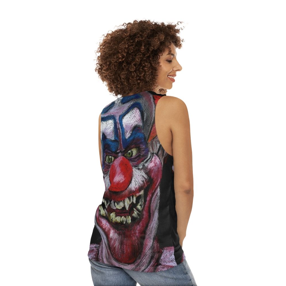 Killer clown horror unisex tank top - women back