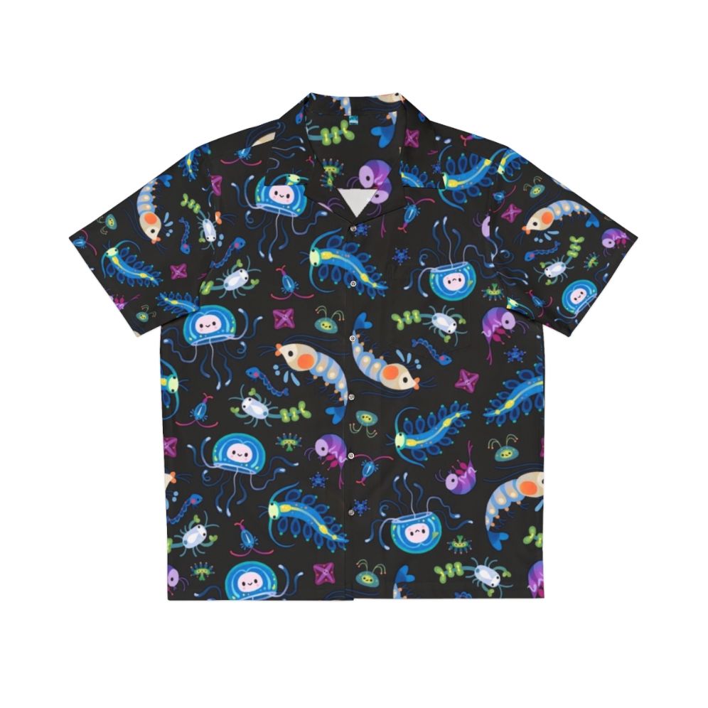 Zooplankton Hawaiian Shirt featuring vibrant marine life