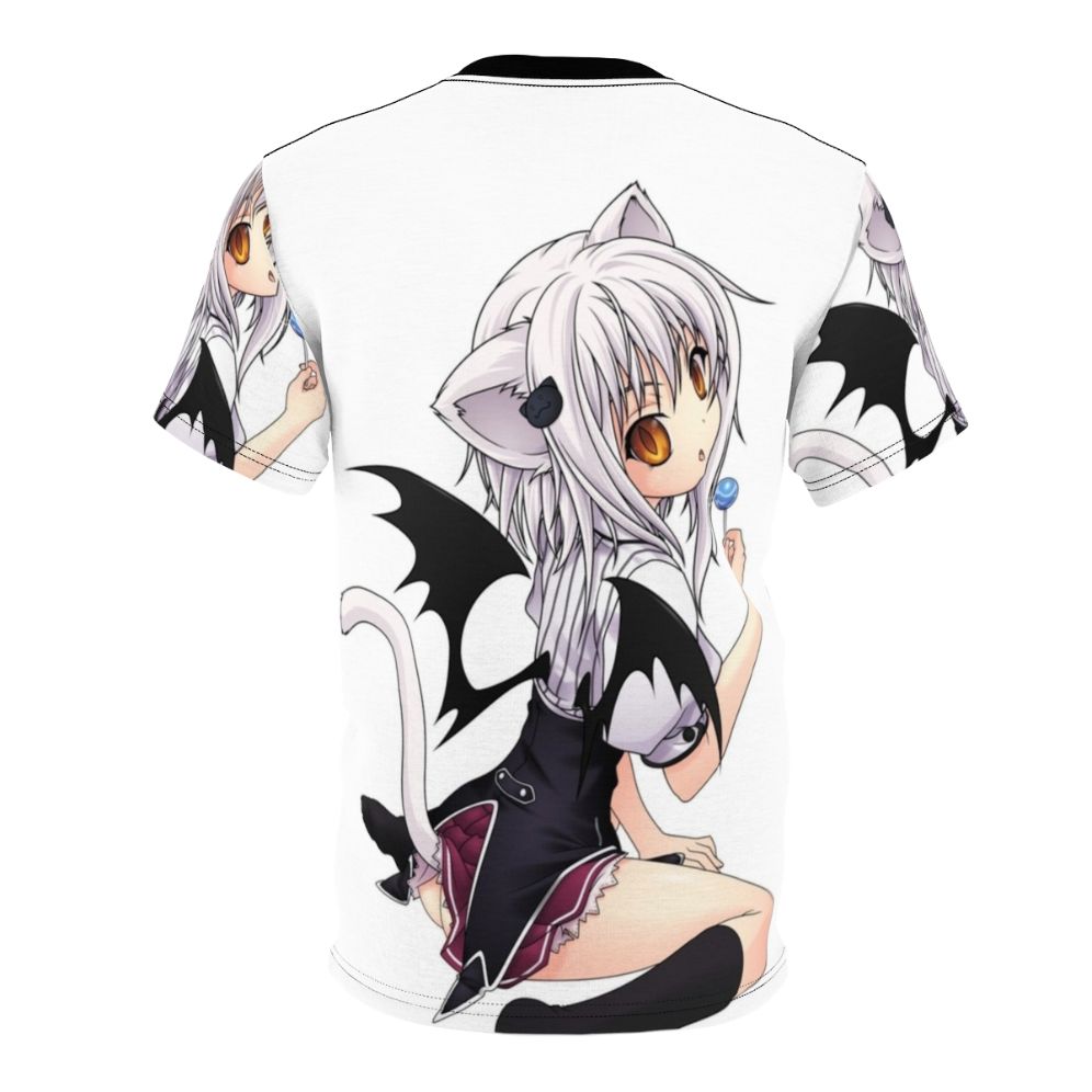 Neko girl anime manga t-shirt featuring a design inspired by the character Koneko Toujou from High School DxD - Back