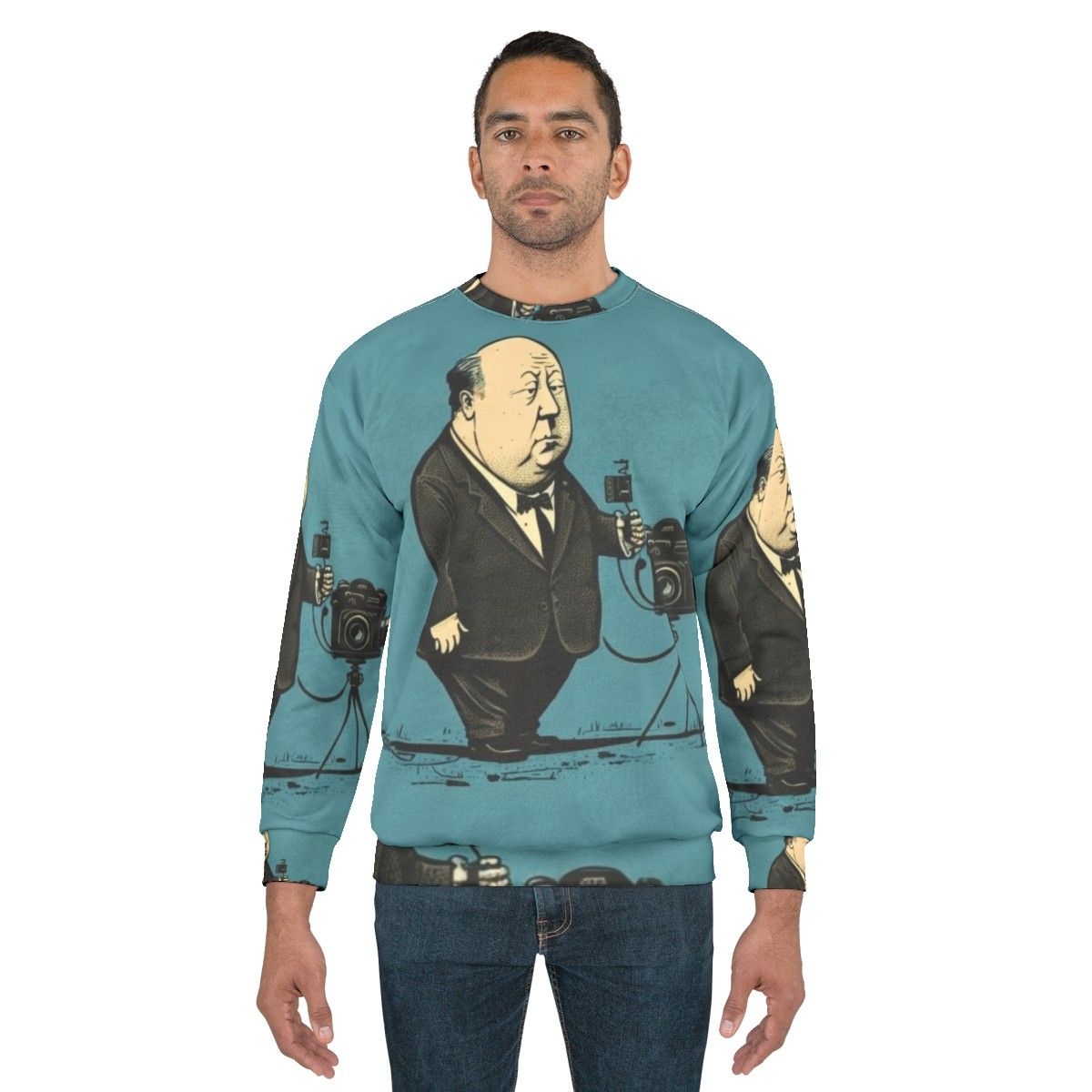 Classic Alfred Hitchcock Illustration Sweatshirt - men