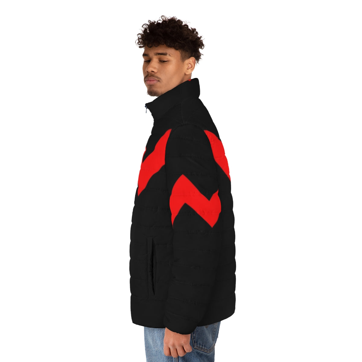 Wonderful W Puffer Jacket featuring superhero-inspired design - men side left