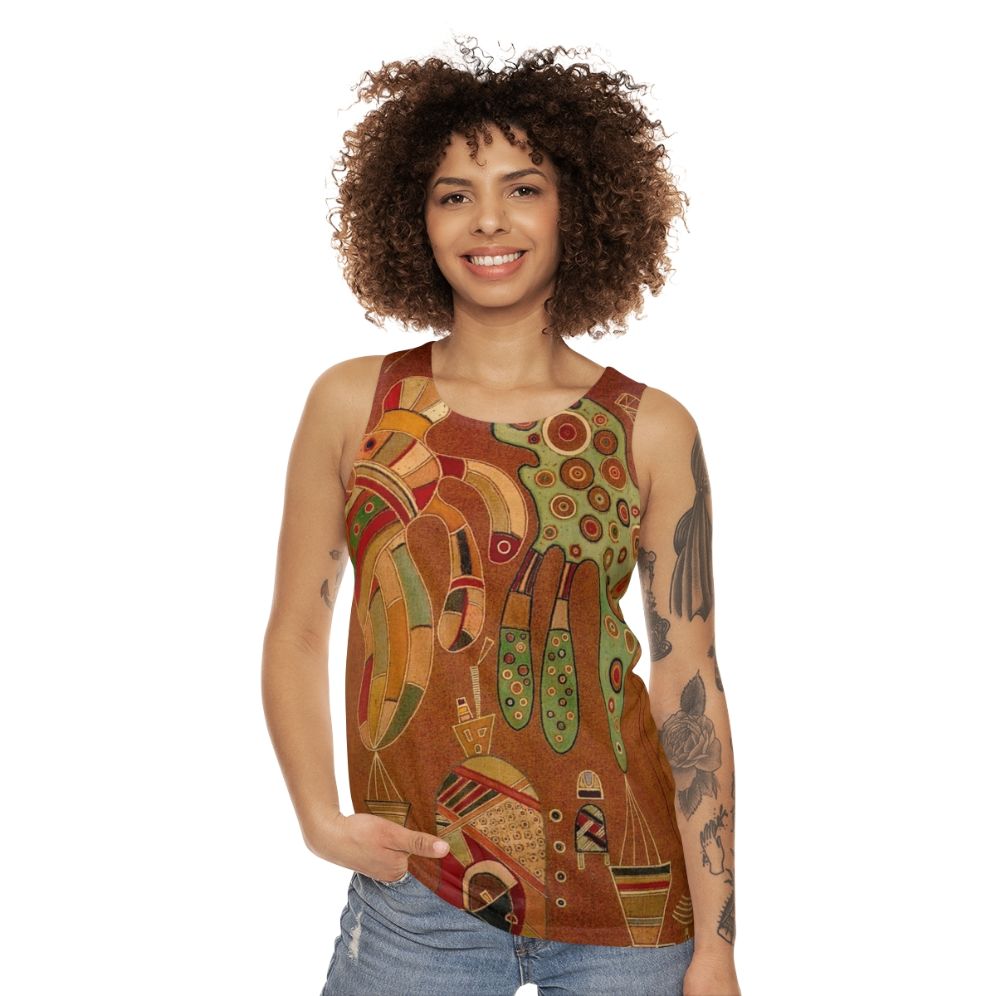 Wassily Kandinsky inspired abstract art unisex tank top - women