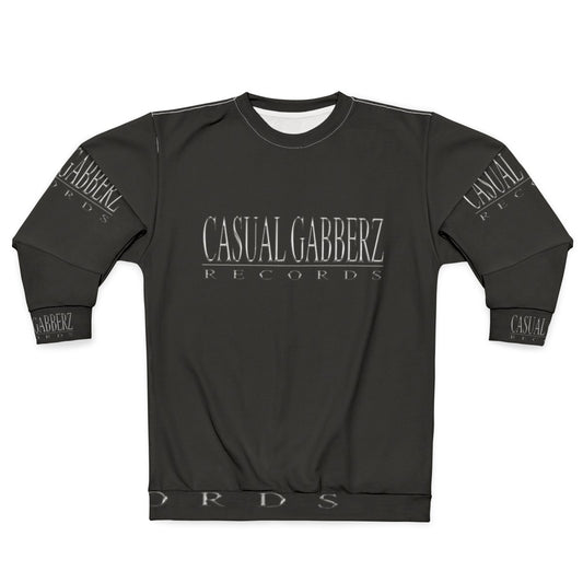 Casual Gabberz Records Sweatshirt for Rave and Dance Music Enthusiasts