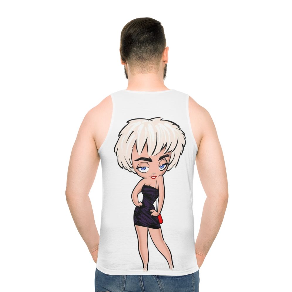 "Who's That Girl? Nikki Finn Unisex Tank Top featuring Madonna's classic pop culture character" - men back