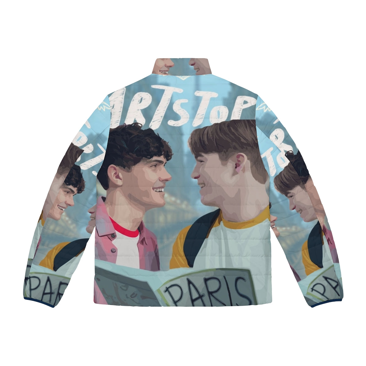 Heartstopper Netflix Puffer Jacket with Characters - Back