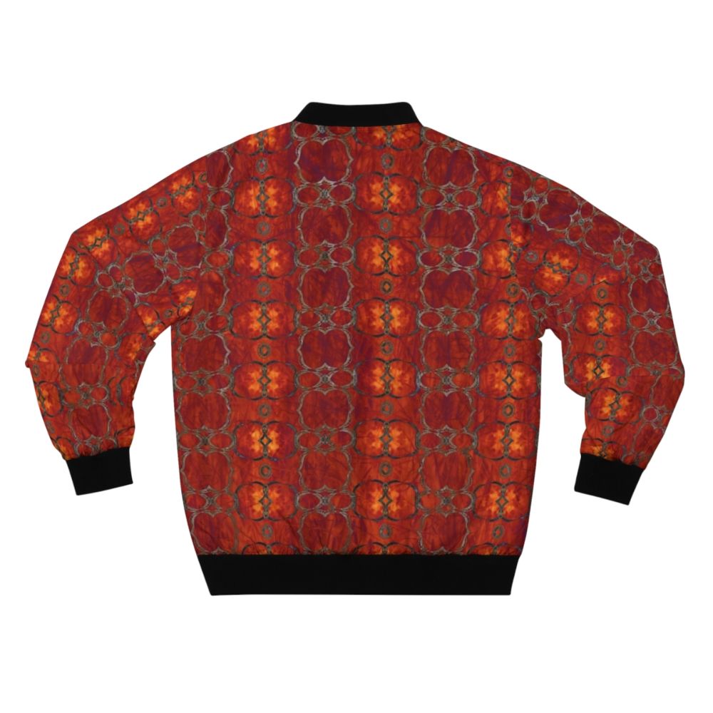 Colorful African-inspired bomber jacket with bold tribal patterns - Back