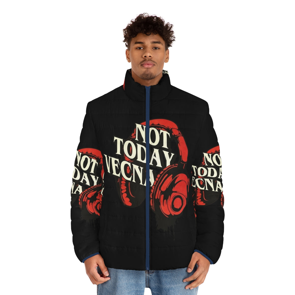 Stranger Things "Not Today Vecna" Retro Puffer Jacket - men front