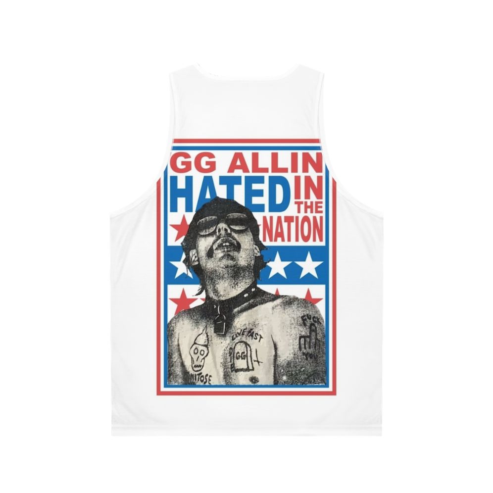 GG Allin 'Hated in the Nation' Unisex Tank Top - Back