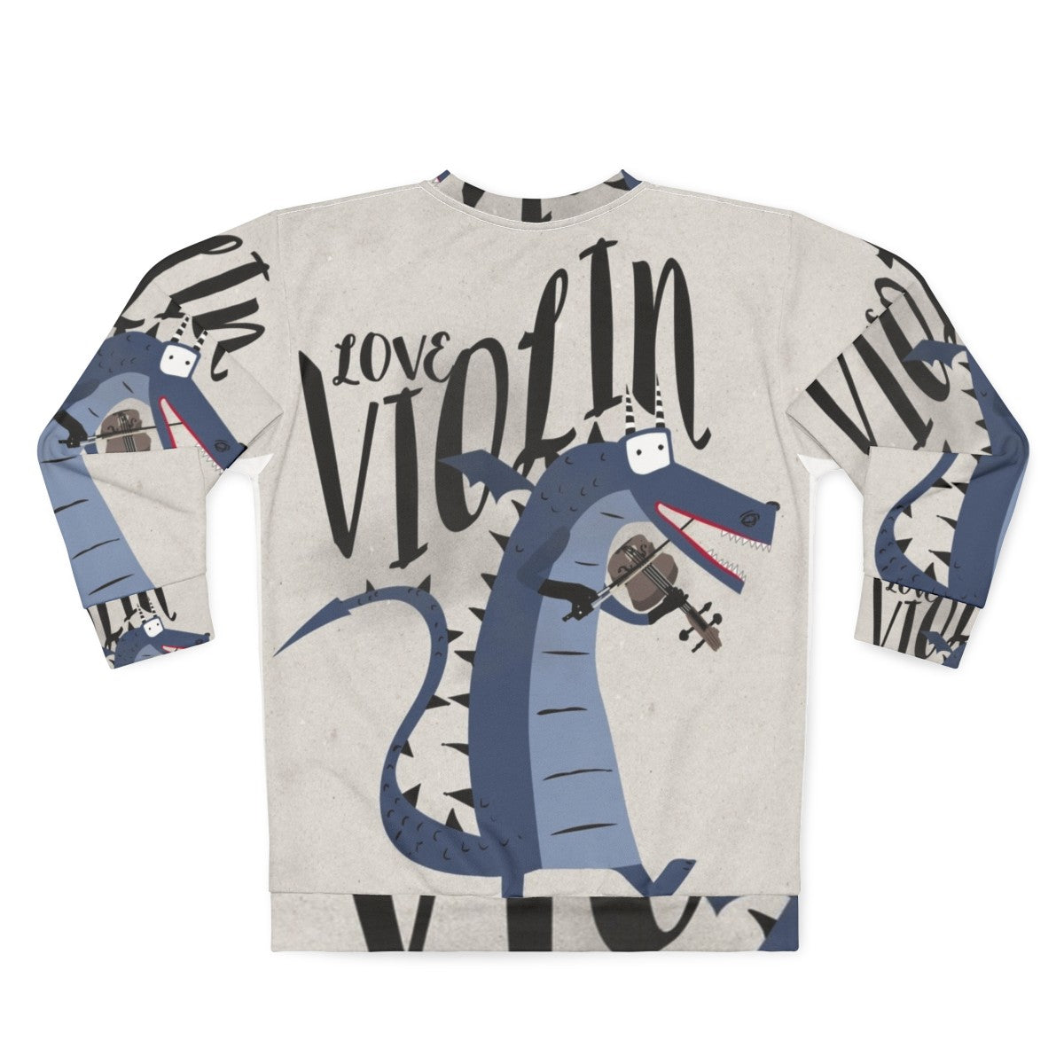 Blue Dragon Violinist Sweatshirt - Back