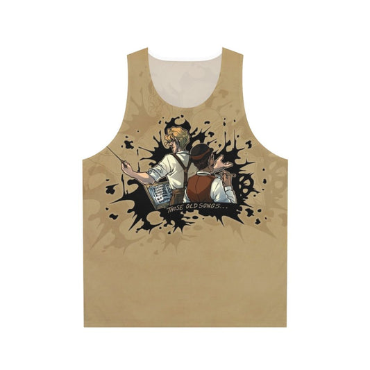 Unisex tank top with abstract ink splatter design