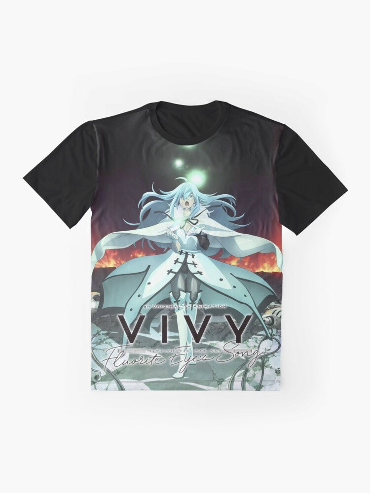 Vivy: Fluorite Eye's Song anime-inspired graphic t-shirt with characters from the show - Flat lay