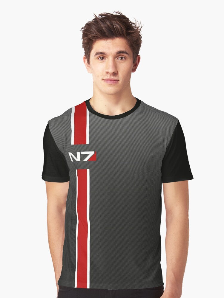 Mass Effect N7 Iconic Graphic T-Shirt featuring Commander Shepard - Men