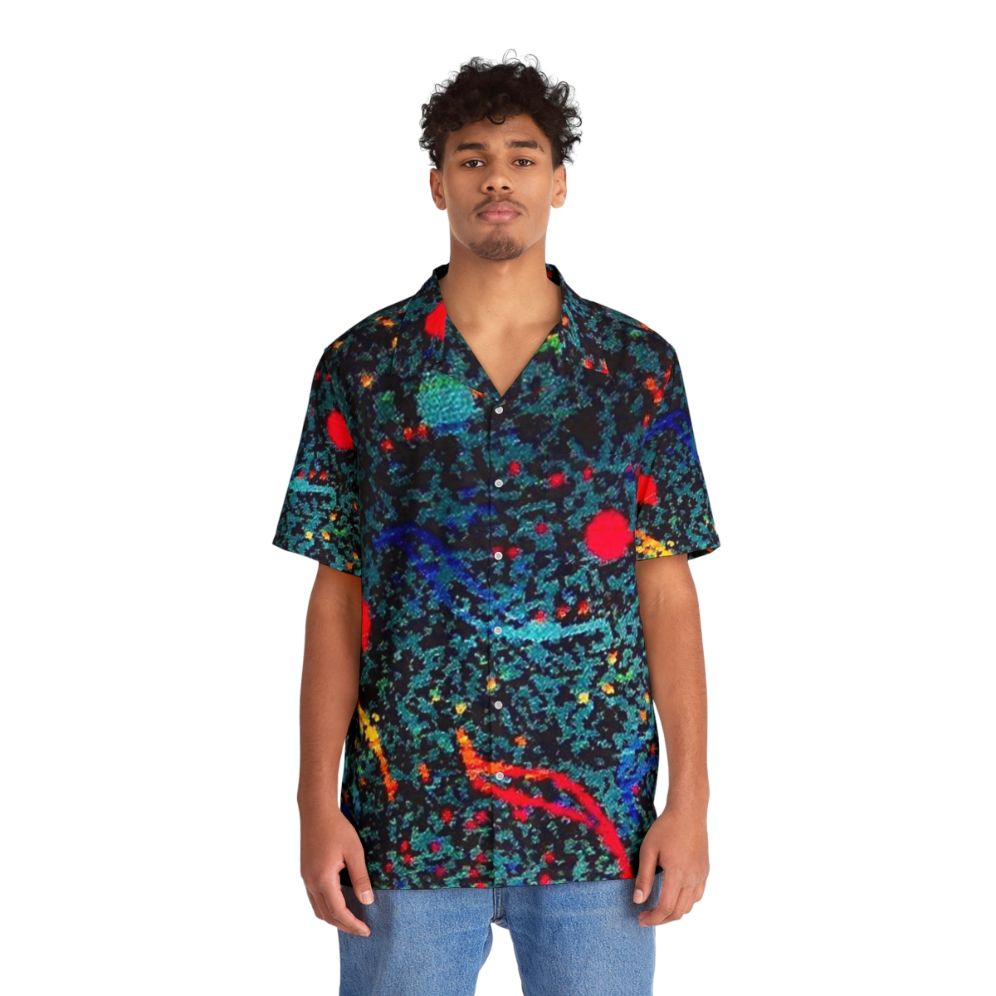 Vintage bus seat pattern on a Hawaiian shirt - People Front