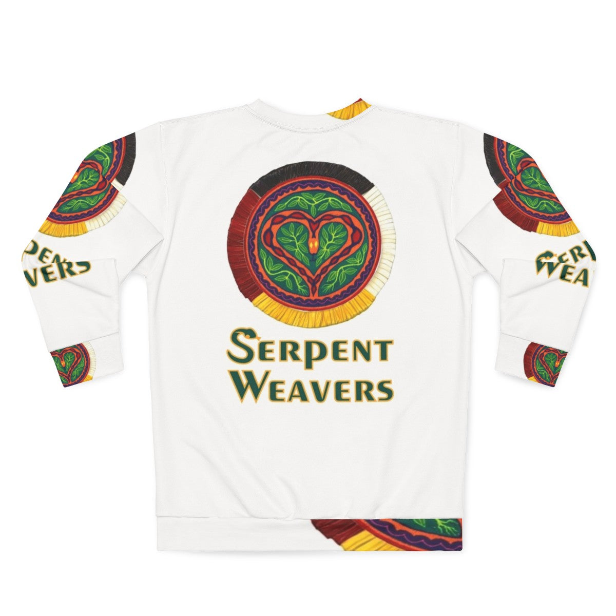 Serpent Weavers logo sweatshirt with drum graphic - Back