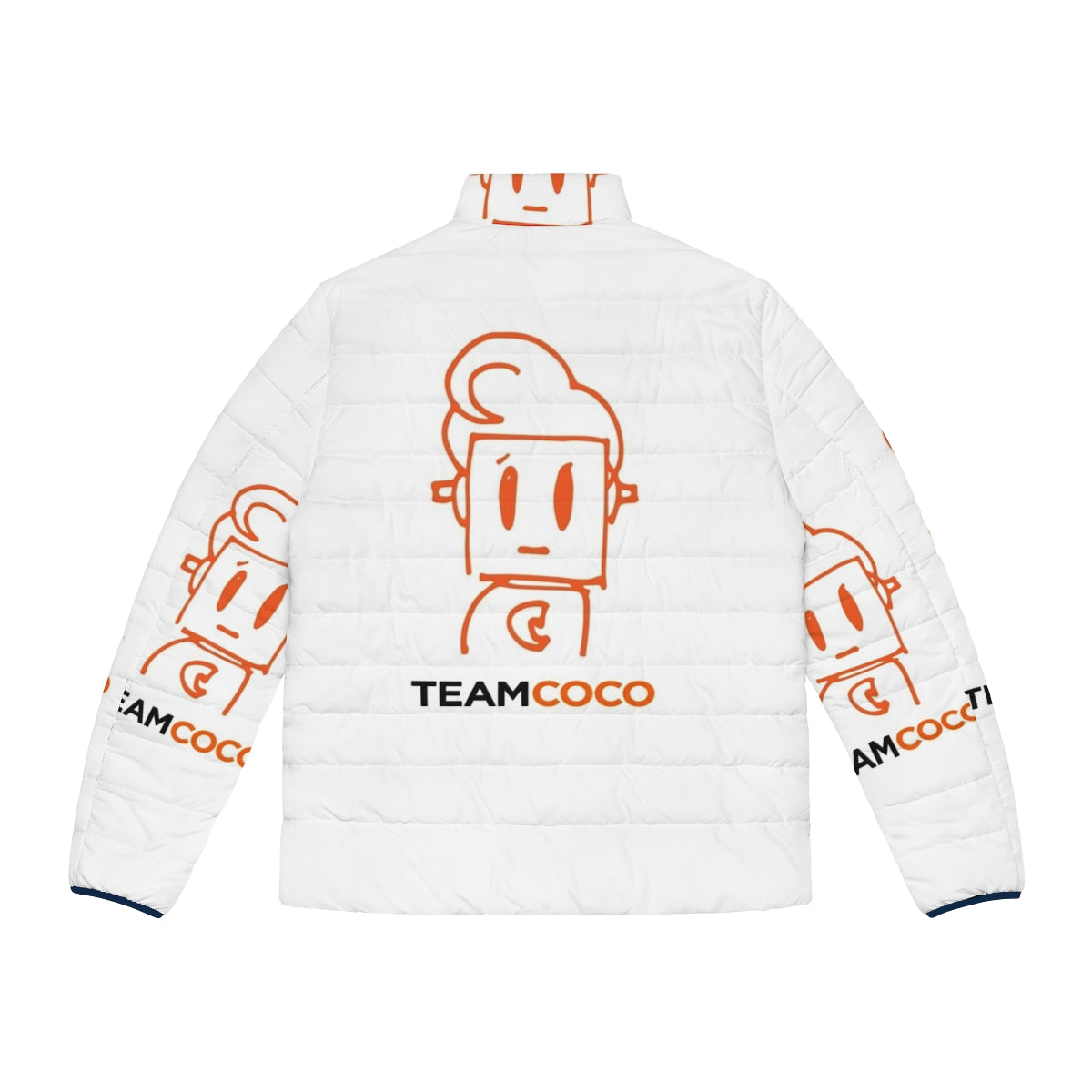 Coco Robot Doodle Puffer Jacket featuring Conan O'Brien's iconic comedy designs - Back