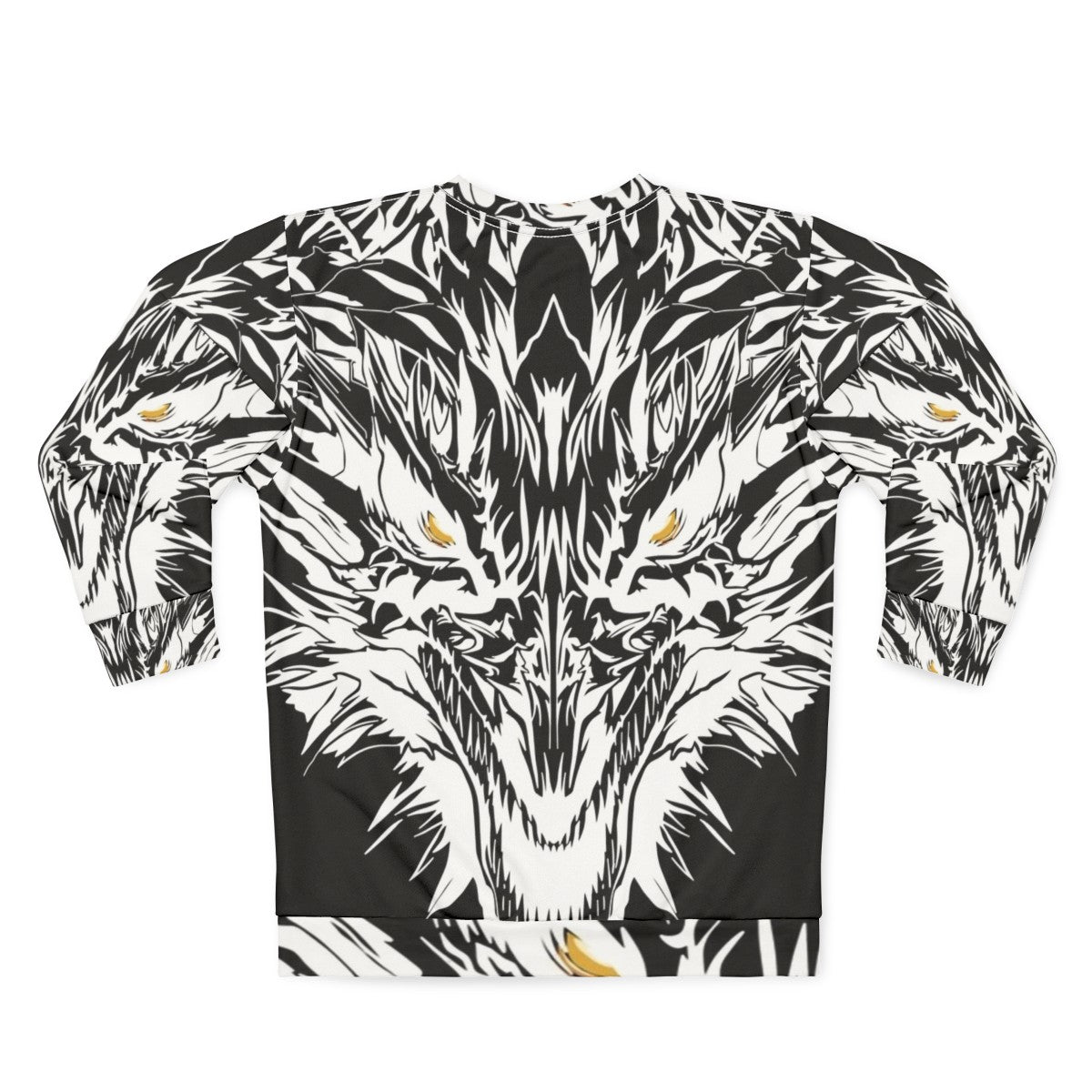 Mystic ice dragon tattoo design on white sweatshirt - Back