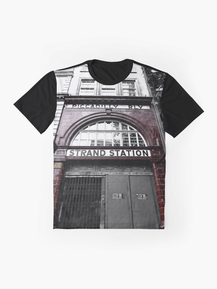 Aldwych Underground Station Graphic T-Shirt featuring the historic London tube logo - Flat lay