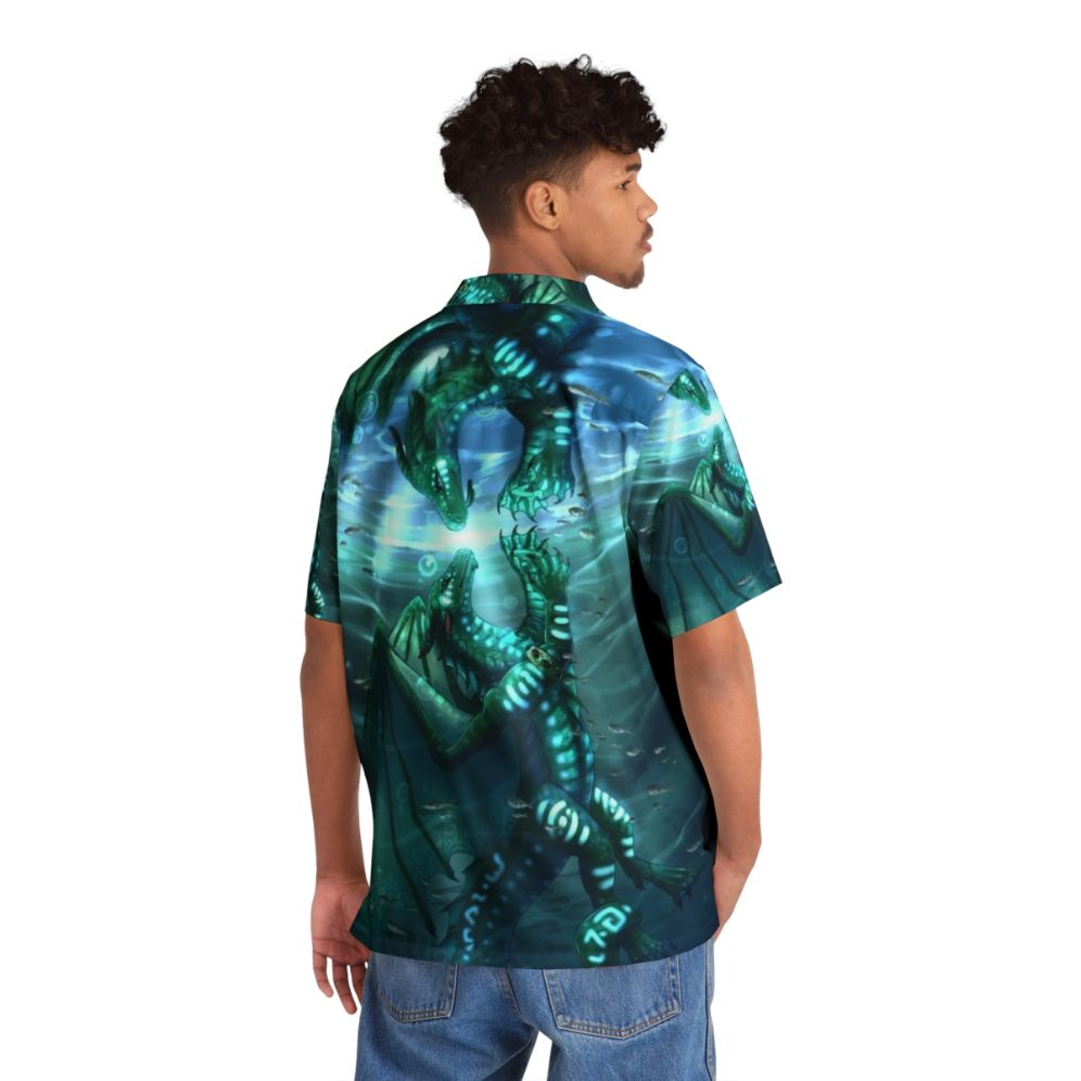 Wings of Fire Fathom and Turtle Sea Dragon Hawaiian Shirt - People Back