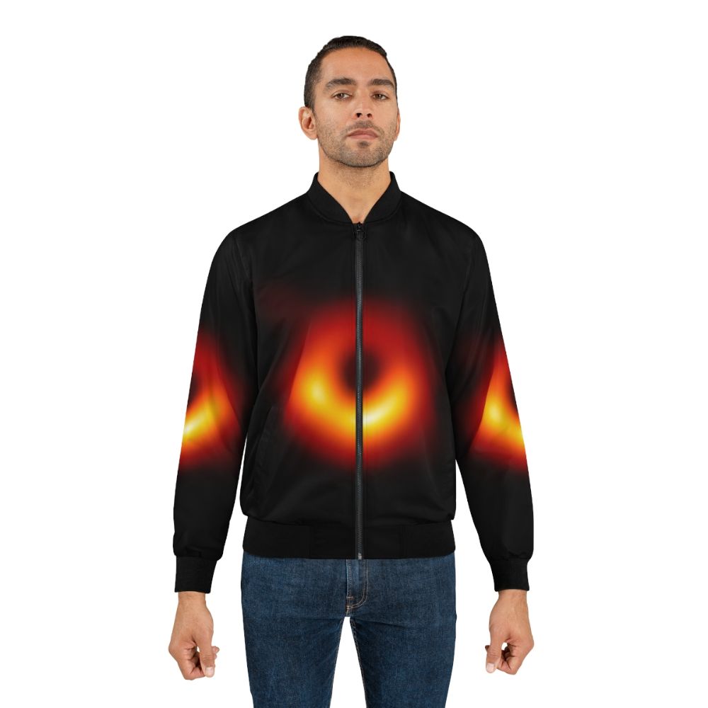 Black Hole M87 Bomber Jacket featuring a space-inspired design - Lifestyle