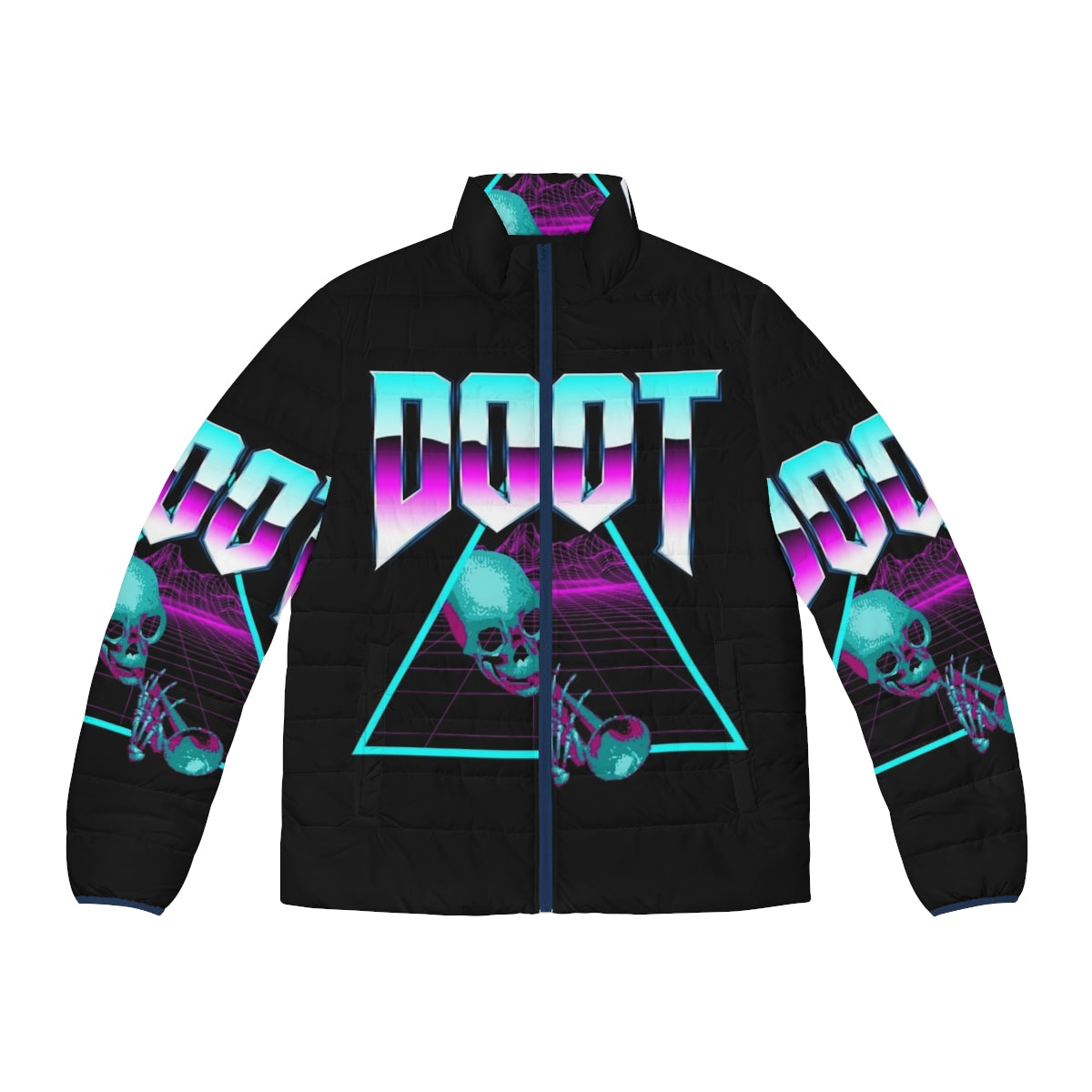 Vaporwave Synthwave Outrun Retro Puffer Jacket