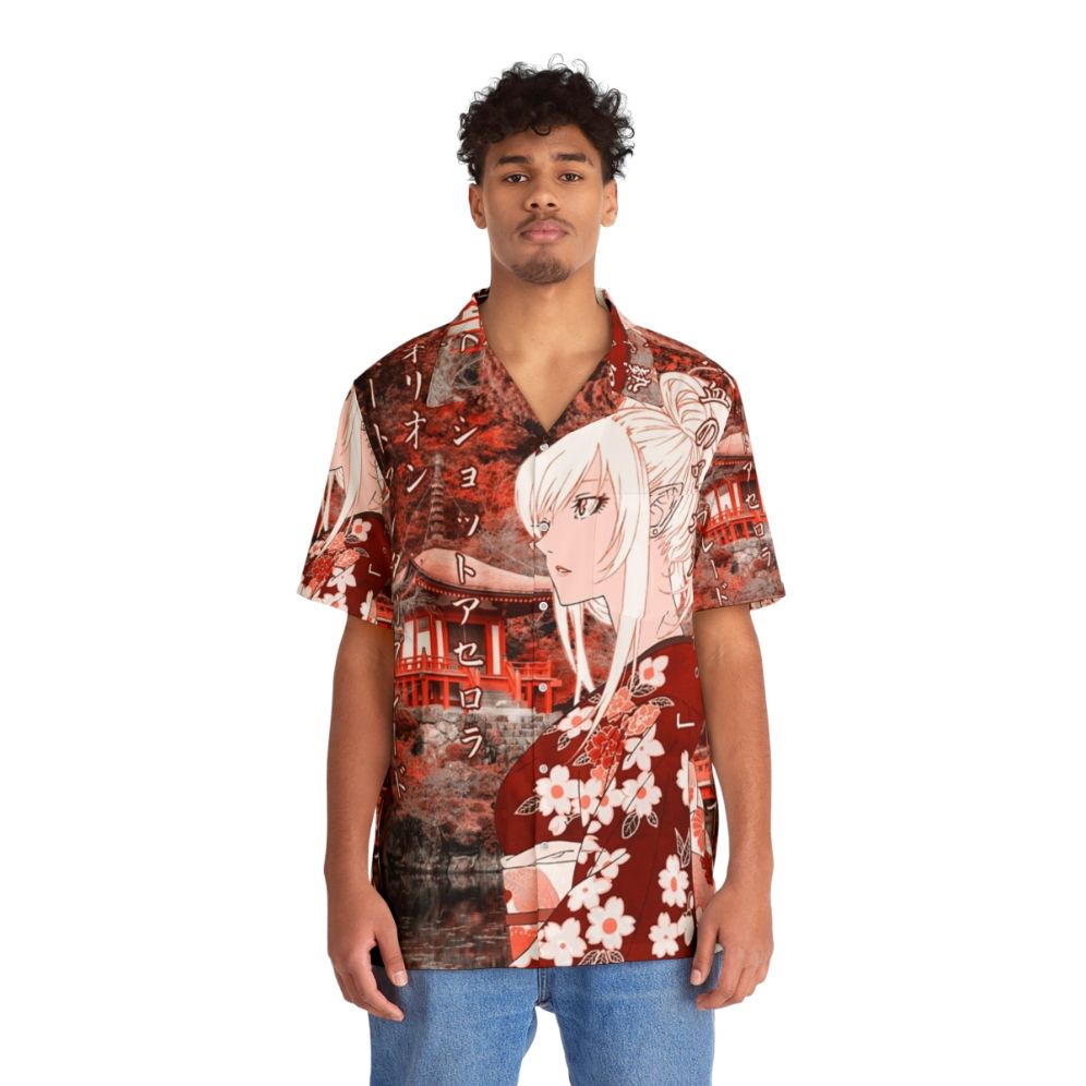 Anime-inspired Hawaiian shirt with Kizumonogatari-themed graphics - Lifestyle