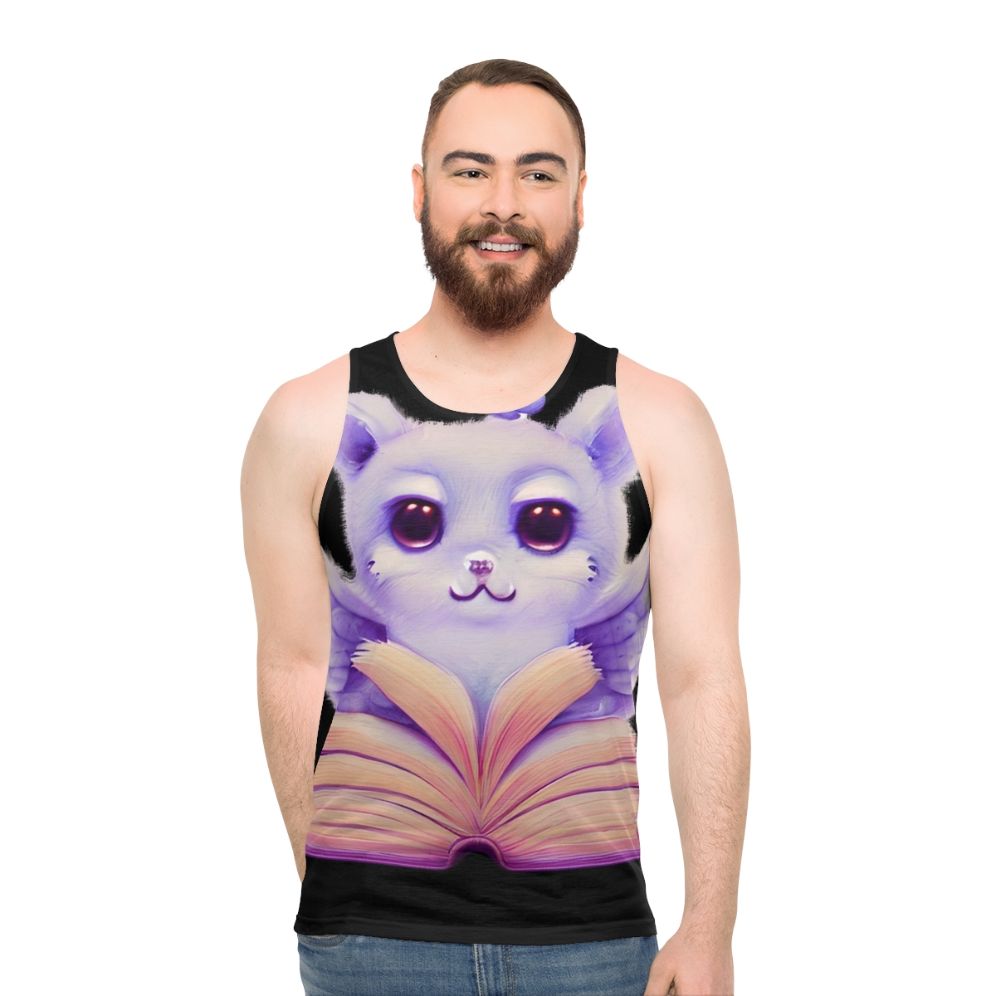 Unisex tank top with open book and legendary mythical creatures design - men