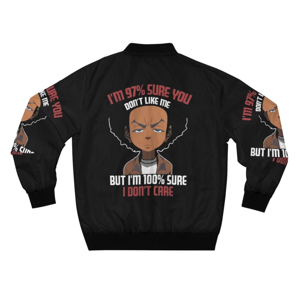 "The Boondocks" Freeman Don't Care Quote Bomber Jacket - Back