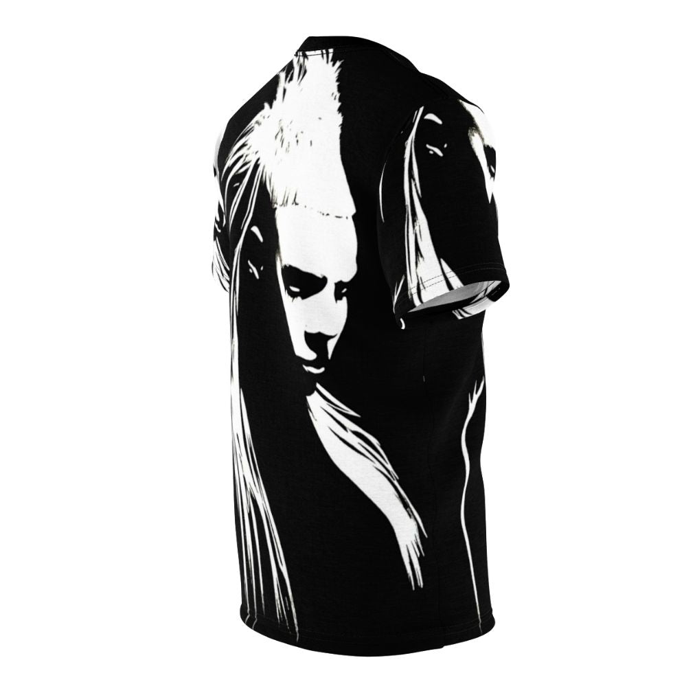 Yolandi Visser portrait pen and pencil drawing t-shirt design, inspired by the alternative South African music group Die Antwoord - men right