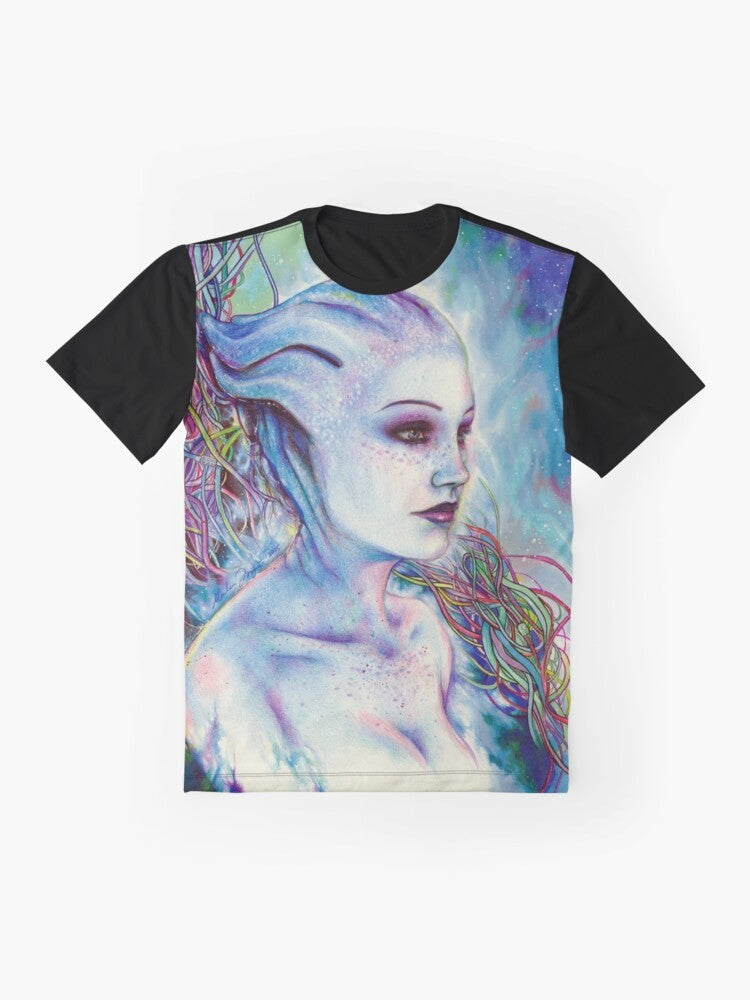 Liara Tsoni Mass Effect Graphic T-Shirt - Flat lay