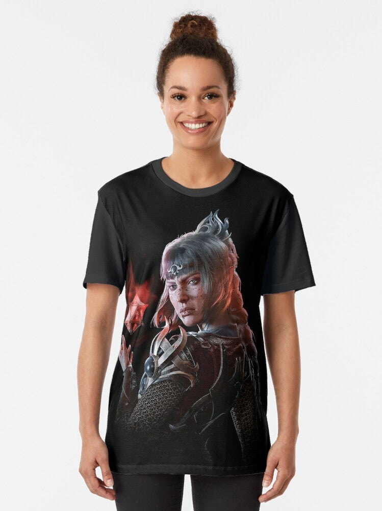 Baldur's Gate 3 Shadowheart character illustration graphic t-shirt - Women