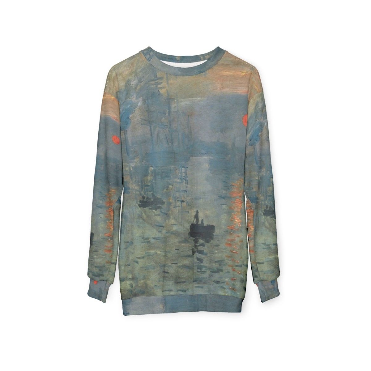 Monet Impression Sunrise Fine Art Sweatshirt - hanging